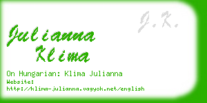 julianna klima business card